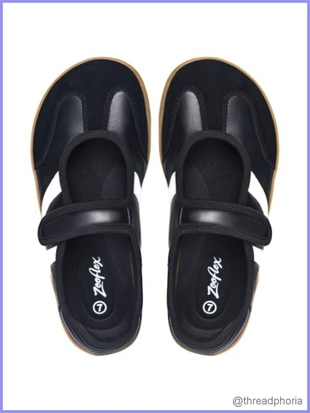 Mary Jane Sneakers Wide Toe Box Flats Lightweight Hook and Loop